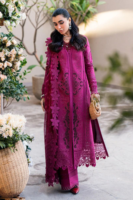 3-piece Dhanak Suit with Heavy Embroidered Shawl