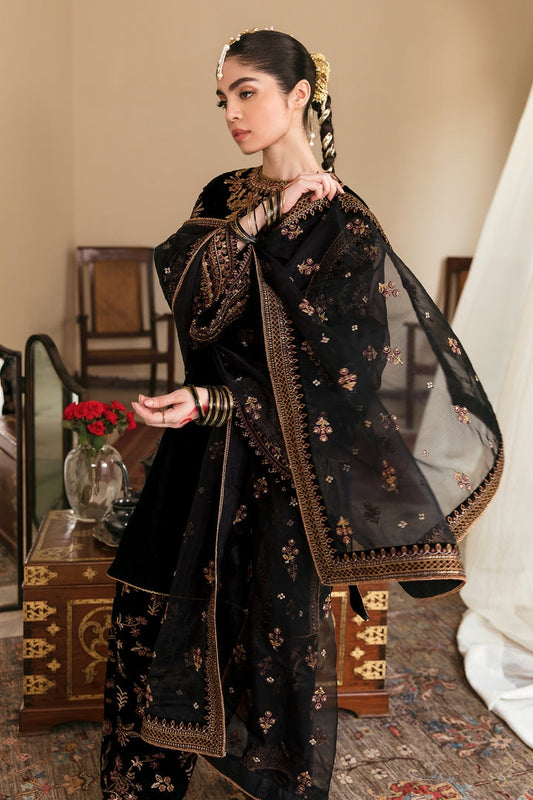 Premium Chiffon Suit Net Embroidered Dupatta & Silk Trouser
