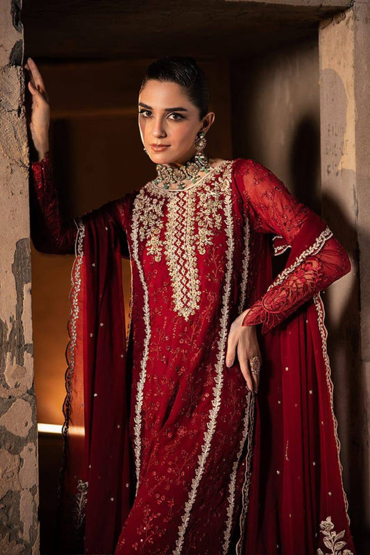 PRESENTING MARYAM & MARIA LUXURY EMBROIDERED CHIFFON DRESS